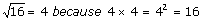  example of   Square Root