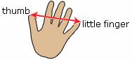 Definition and examples of hand span | define hand span - geometry